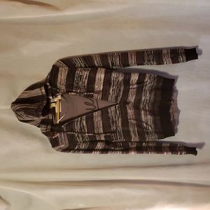 Billabong knit hoodie striped black and grey sweater